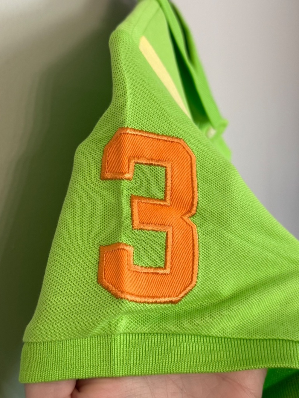Ralph Lauren Gold Women's Short Sleeve Lime Green Big Stripe Spring Polo Sz M NW - Picture 3 of 8